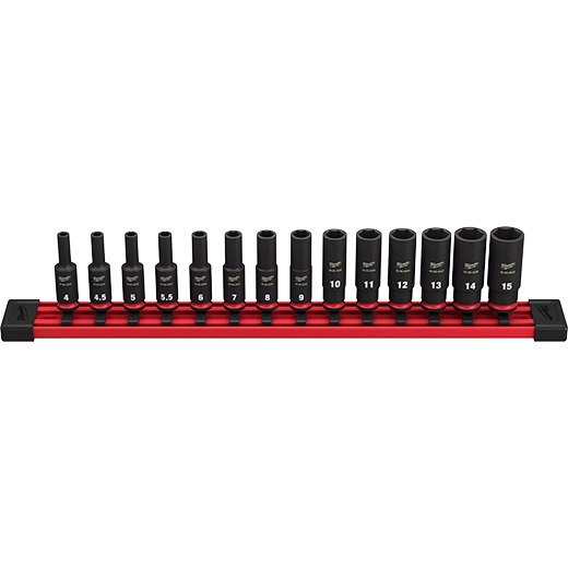 Juego de 14 piezas de cubos profundos métricos de 6 puntas SHOCKWAVE Impact Duty™ Milwaukee 49-66-7003 - imagen 2
