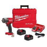 Kit de llave de impacto de torque medio M18 FUEL™ de 1/2" con retención de pasador Milwaukee 2962P-22R