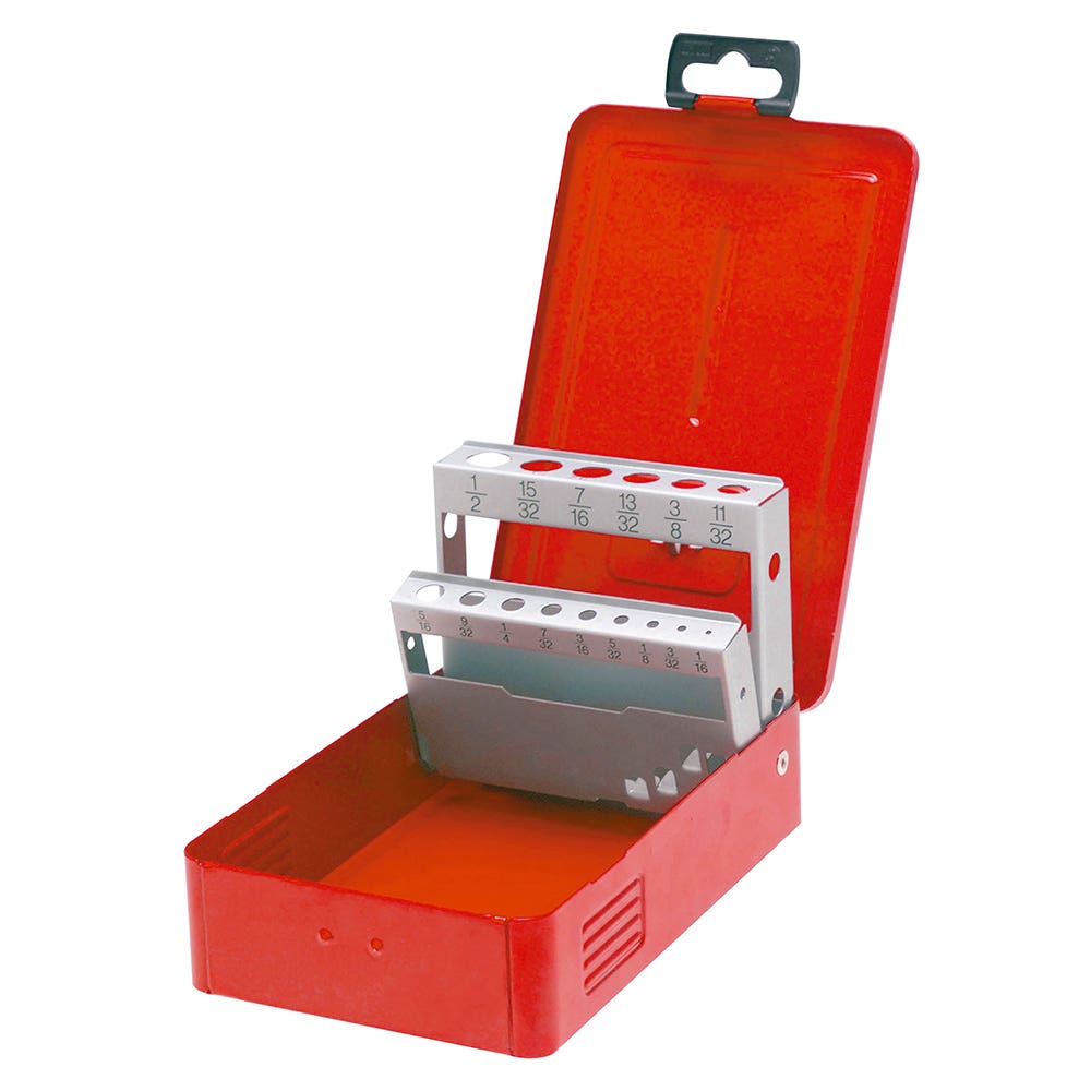 Caja metálica para brocas color rojo 7" x 4" x 2" Urrea 4077 - imagen 2