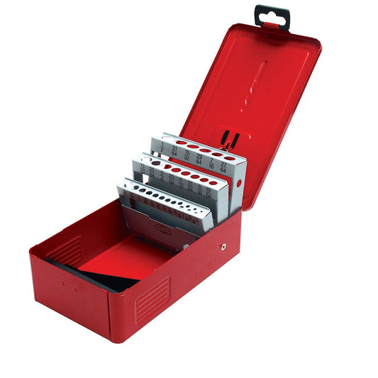 Caja metálica para brocas color rojo 5" x 4" x 3" Urrea 4079 – imagen 2