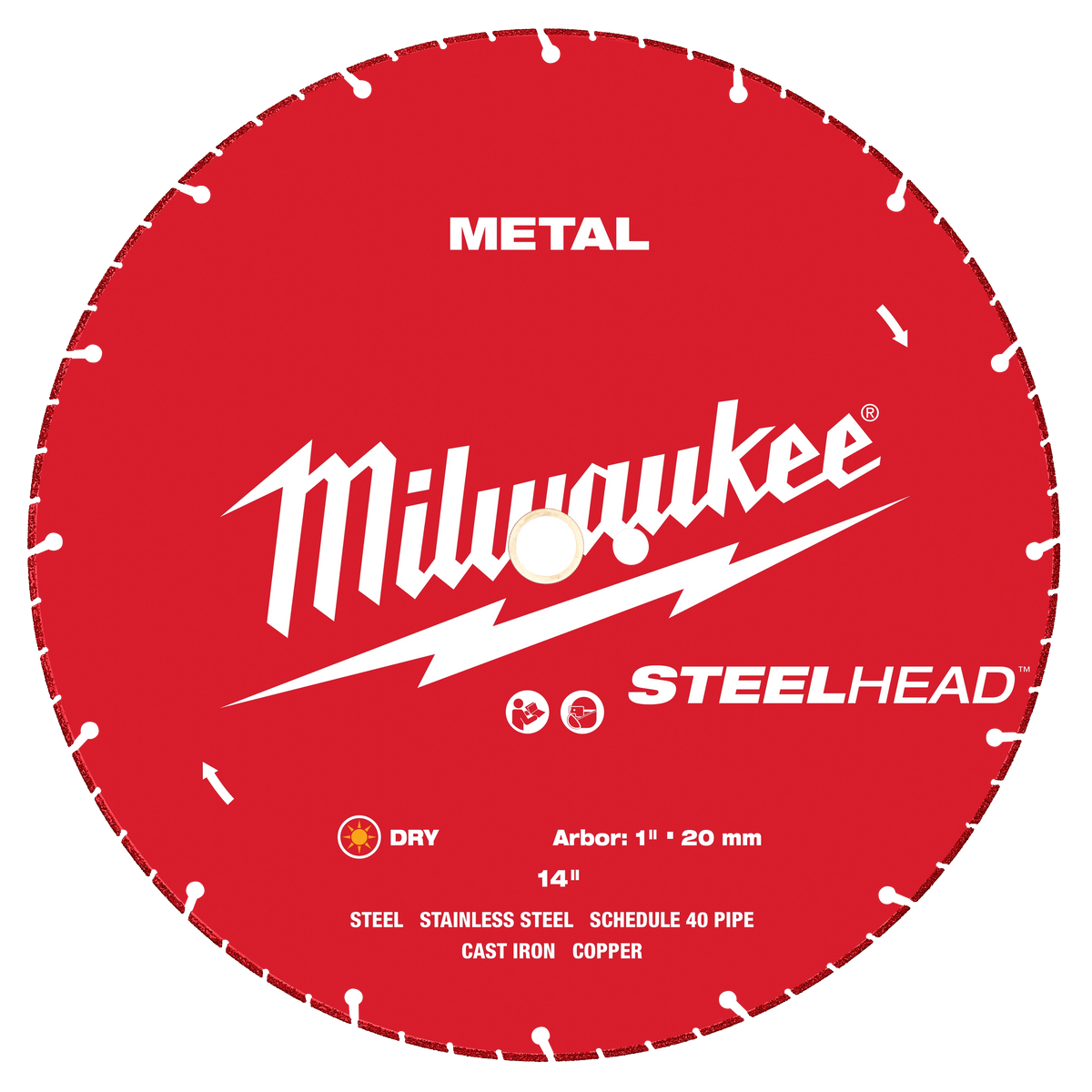 Hoja de diamante para cortar metal STEELHEAD™ de 14” Milwaukee 49-93-7840