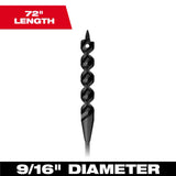Broca de cable de 9/16" x 72" Milwaukee 48-13-8356 - imagen 2