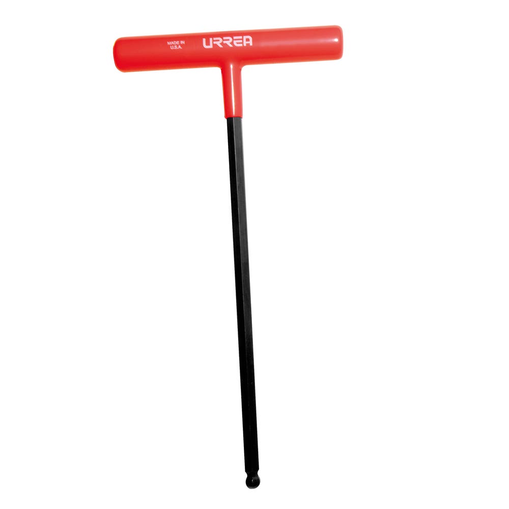 Llave hexagonal larga tipo "T" punta de bola ergonómica en pulgadas, 3/16" Urrea 46412LBGP