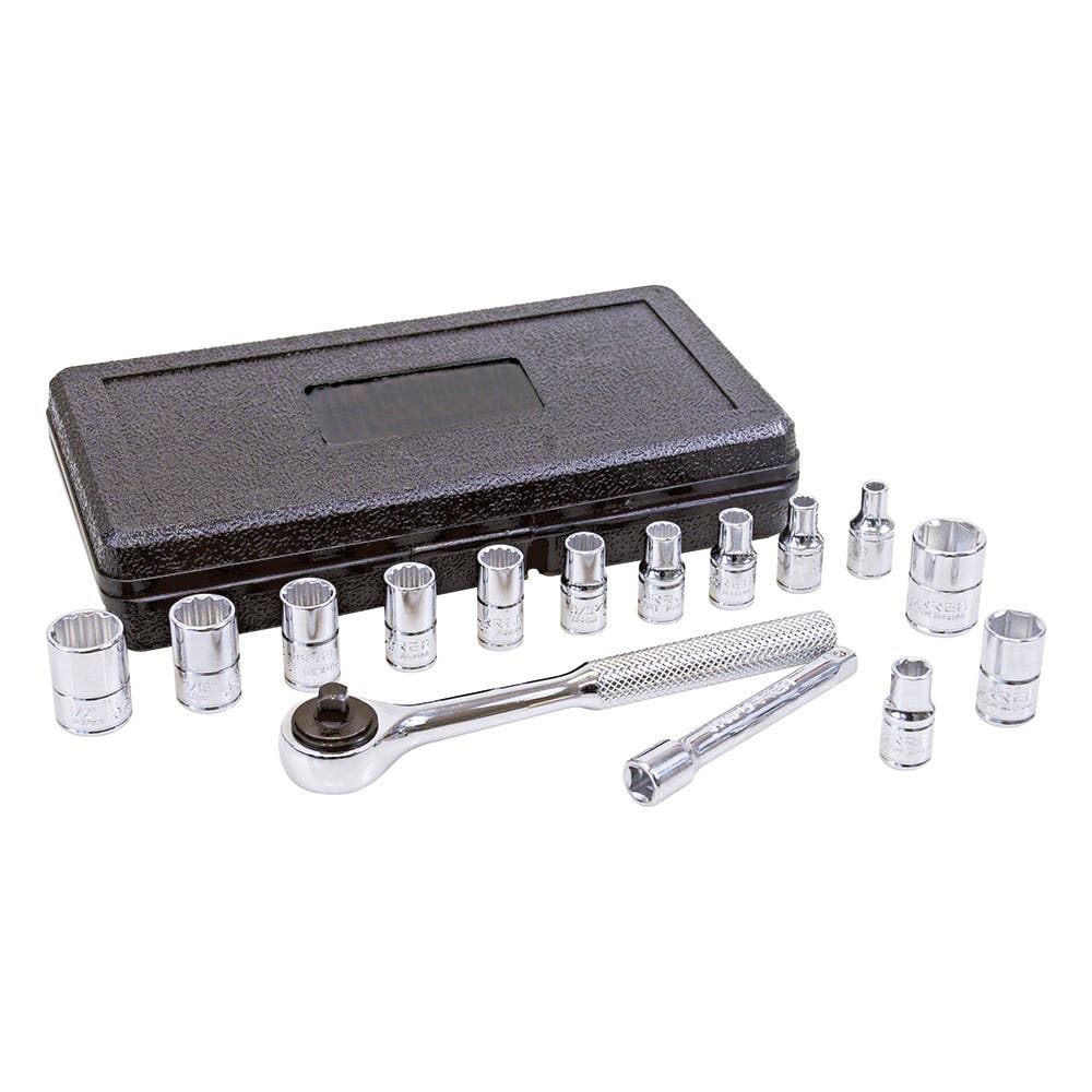 Juego de dados y accesorios cuadro de 1/4" combinado 6 puntas mm, 15 piezas Urrea 4700P - imagen 2