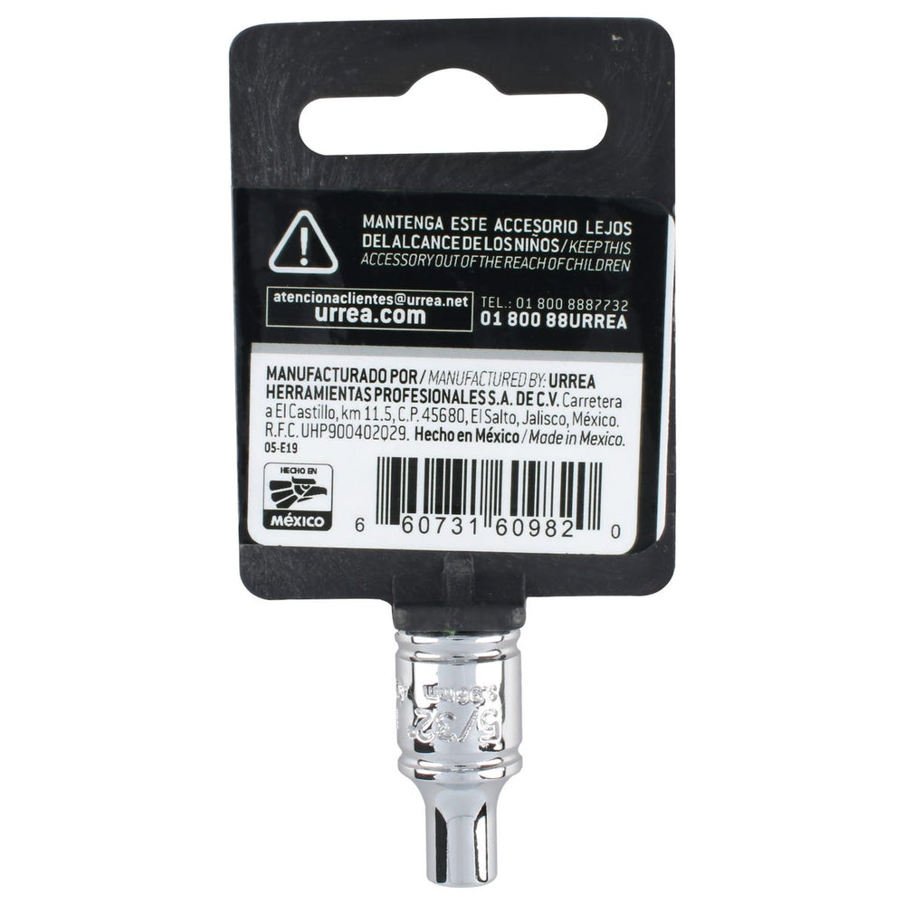 Dado cuadro de 1/4", 12 puntas, en pulgadas, 5/32" Urrea 4705T - imagen 6