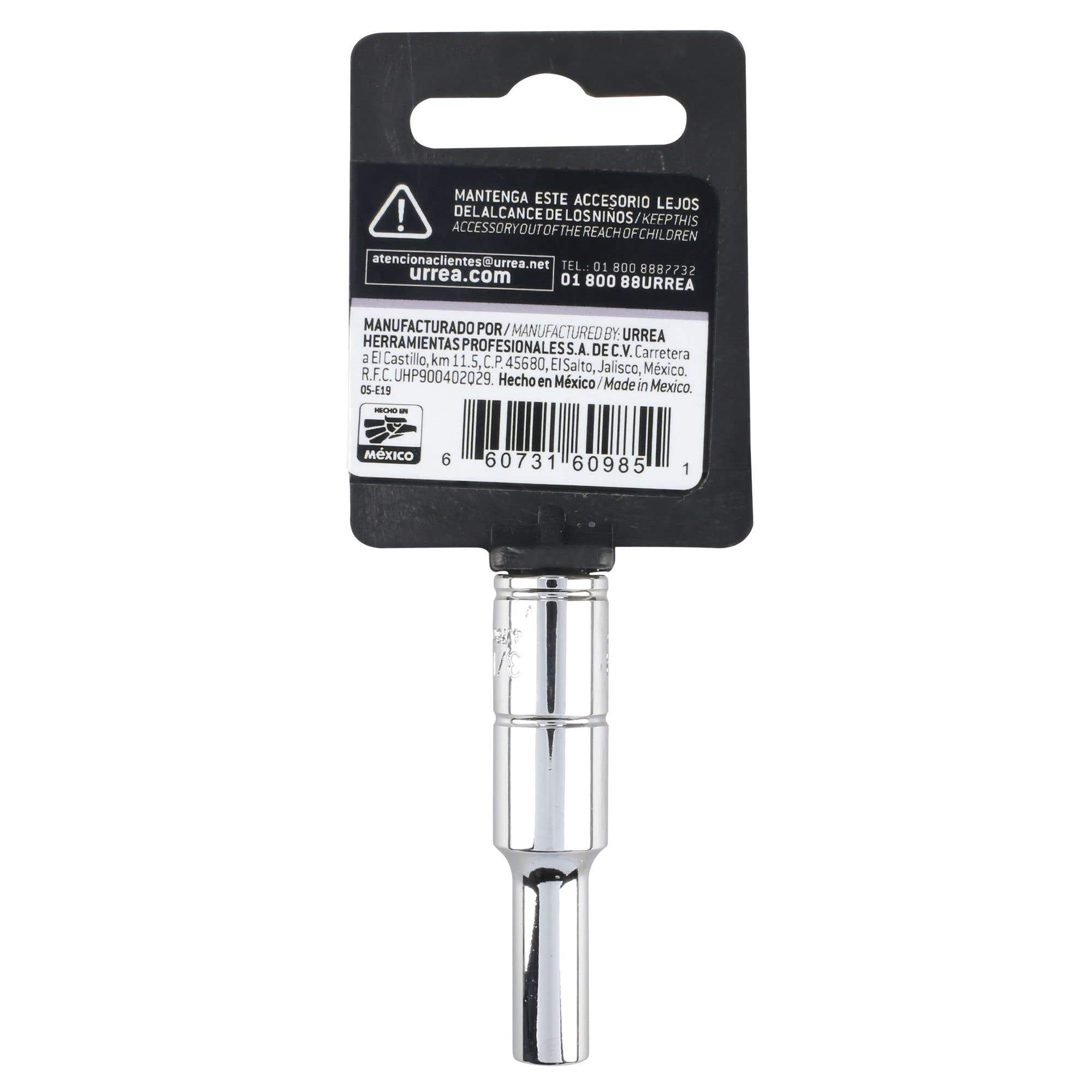 Dado largo cuadro de 1/4", 6 puntas, en pulgadas, 7/32" Urrea 4707L - imagen 5