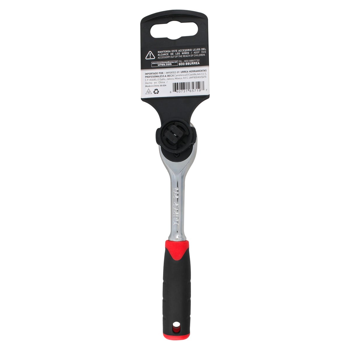 Matraca reversible con mango bimaterial, quick release, para dado cuadro de 1/4" Urrea 4749IX - imagen 4
