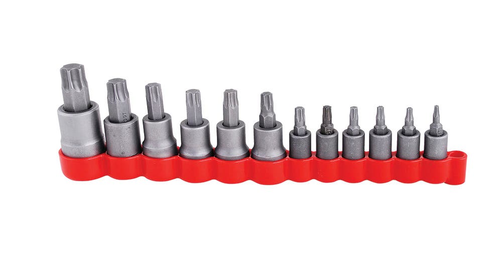 Juego de dados con punta torx cuadro de 1/4", 3/8" y 1/2", 12 piezas Urrea 475254T