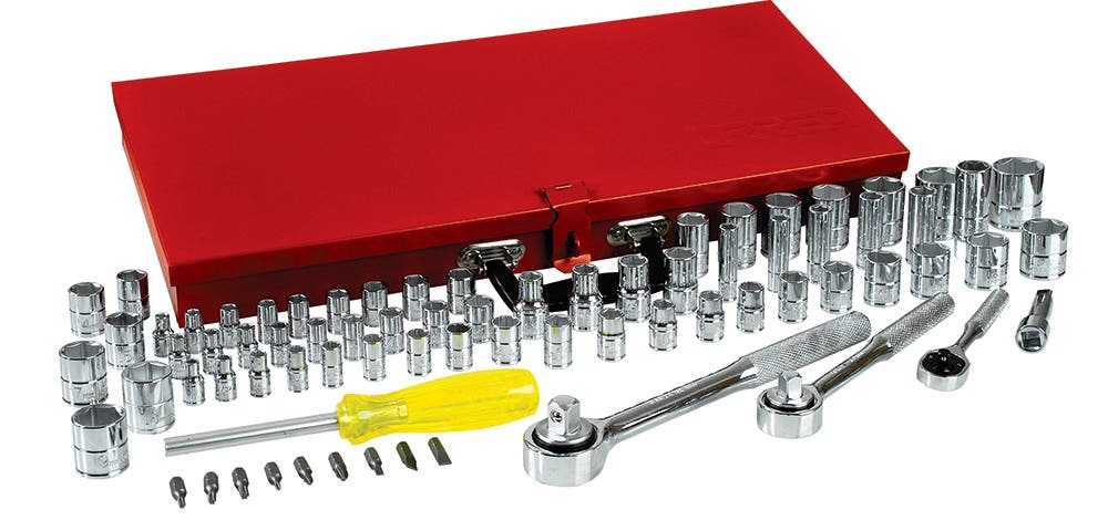 Juego de dados y accesorios cuadro de 1/4", 3/8" y 1/2" combinado, 76 piezas Urrea 475254 - imagen 2