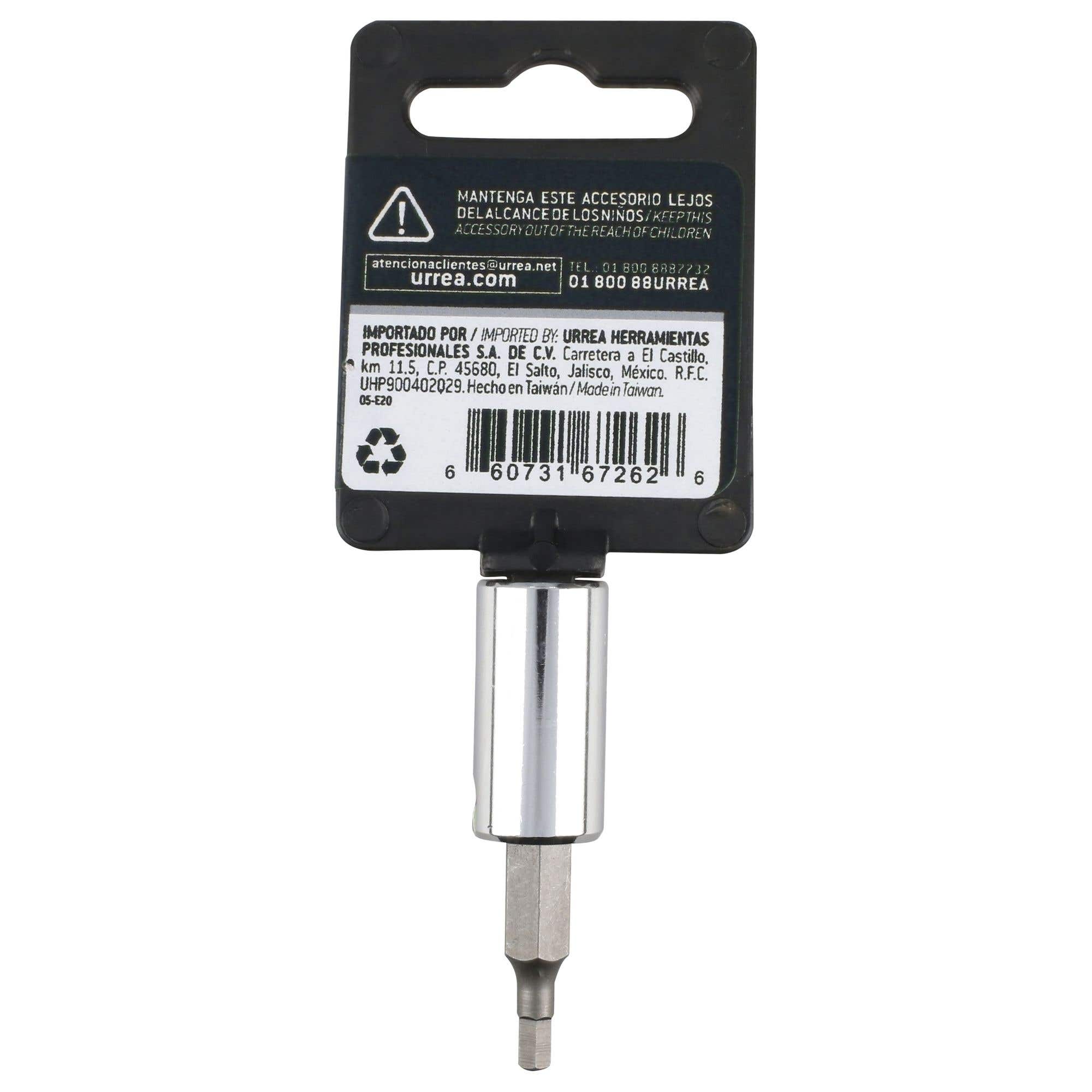 Dado con punta hexagonal cuadro de 1/4", en pulgadas, 3/16" Urrea 4770-3/16 - imagen 4