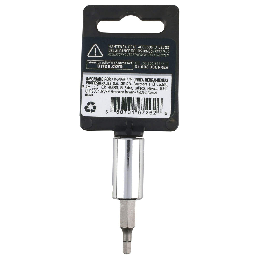 Dado con punta hexagonal cuadro de 1/4", en pulgadas, 3/32" Urrea 4770-3/32 - imagen 4