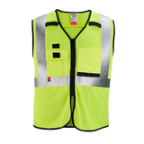 Chaleco de seguridad de malla amarilla de gran visibilidad clase 2 AR/FR Cat. 1, tallas S/M Milwaukee 48-73-5201