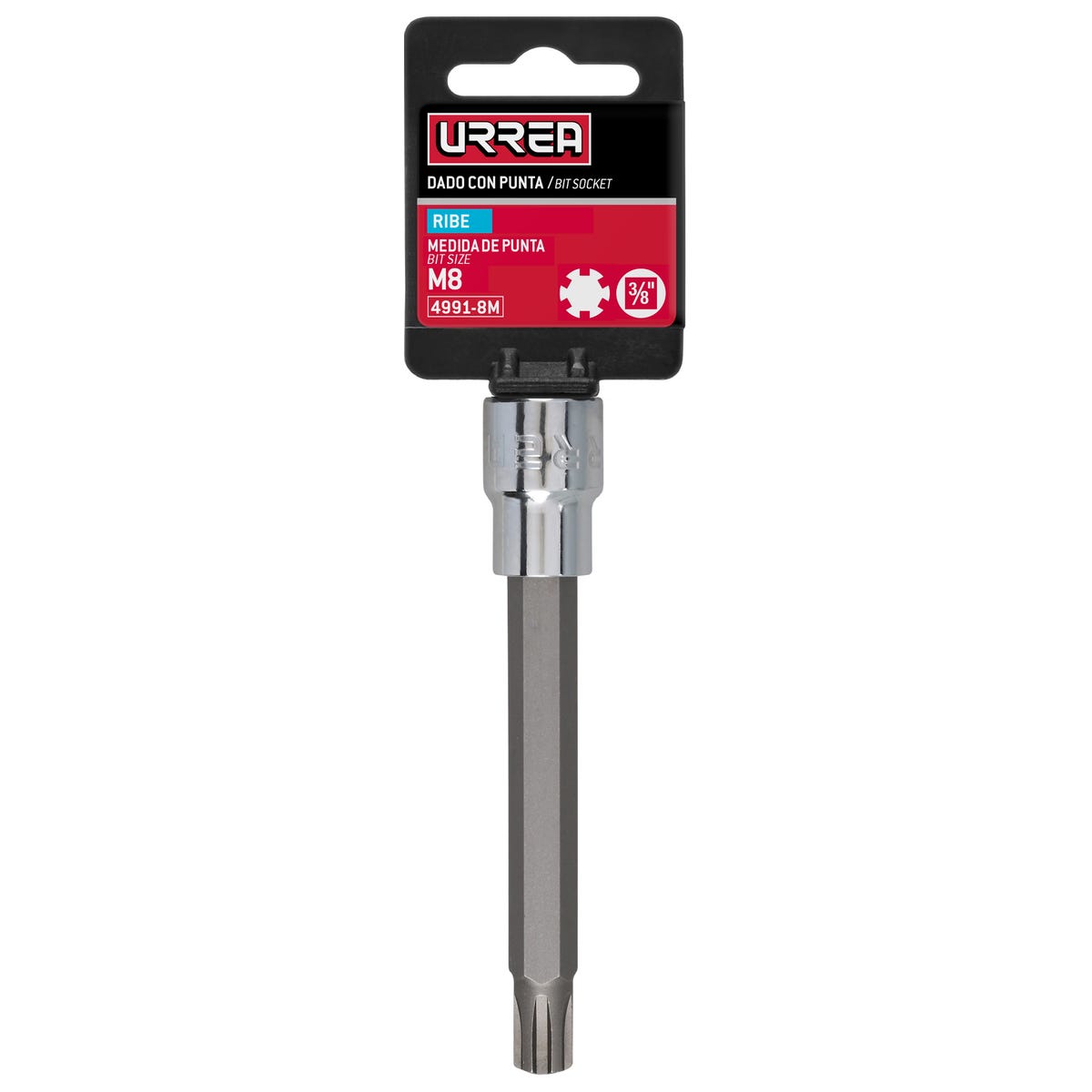 Dado con punta ribe cuadro de 3/8", M8 Urrea 4991-8M - imagen 3