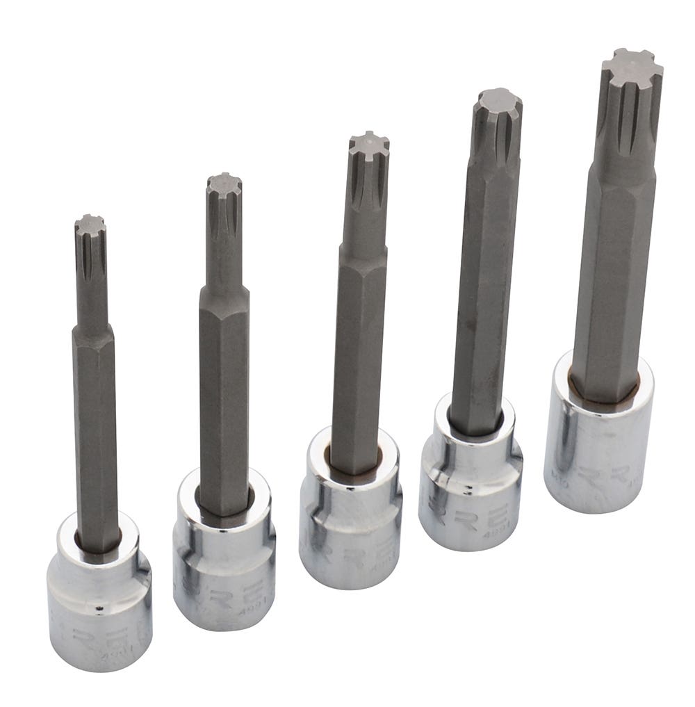 Juego de dados con punta ribe cuadro de 3/8", 5 piezas Urrea 4991M5