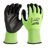 Guantes de corte de alta visibilidad nivel 3 bañados en poliuretano - M talla M Milwaukee 48-73-8931