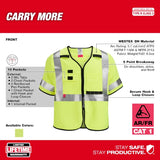Chaleco de seguridad amarillo de gran visibilidad clase 3 AR/FR Cat. 1, tallas L/X Milwaukee 48-73-5322 - imagen 3