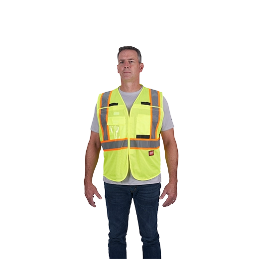 Chaleco de seguridad desprendible de malla amarillo de alta visibilidad Clase 2: L/XL (CSA) Milwaukee 48-73-5172 - imagen 8