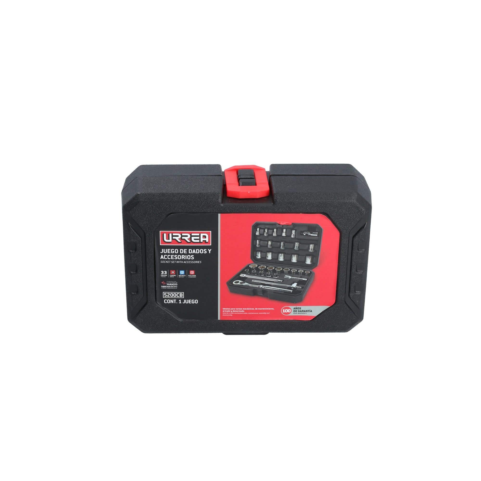 Juego de dados y accesorios cuadro de 3/8" combinado, 33 piezas Urrea 5200CB - imagen 2