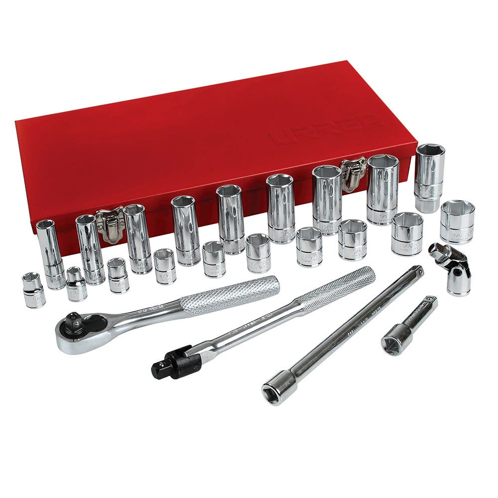 Juego de dados y accesorios cuadro de 3/8" en pulgadas, 25 piezas Urrea 5200CL - imagen 2