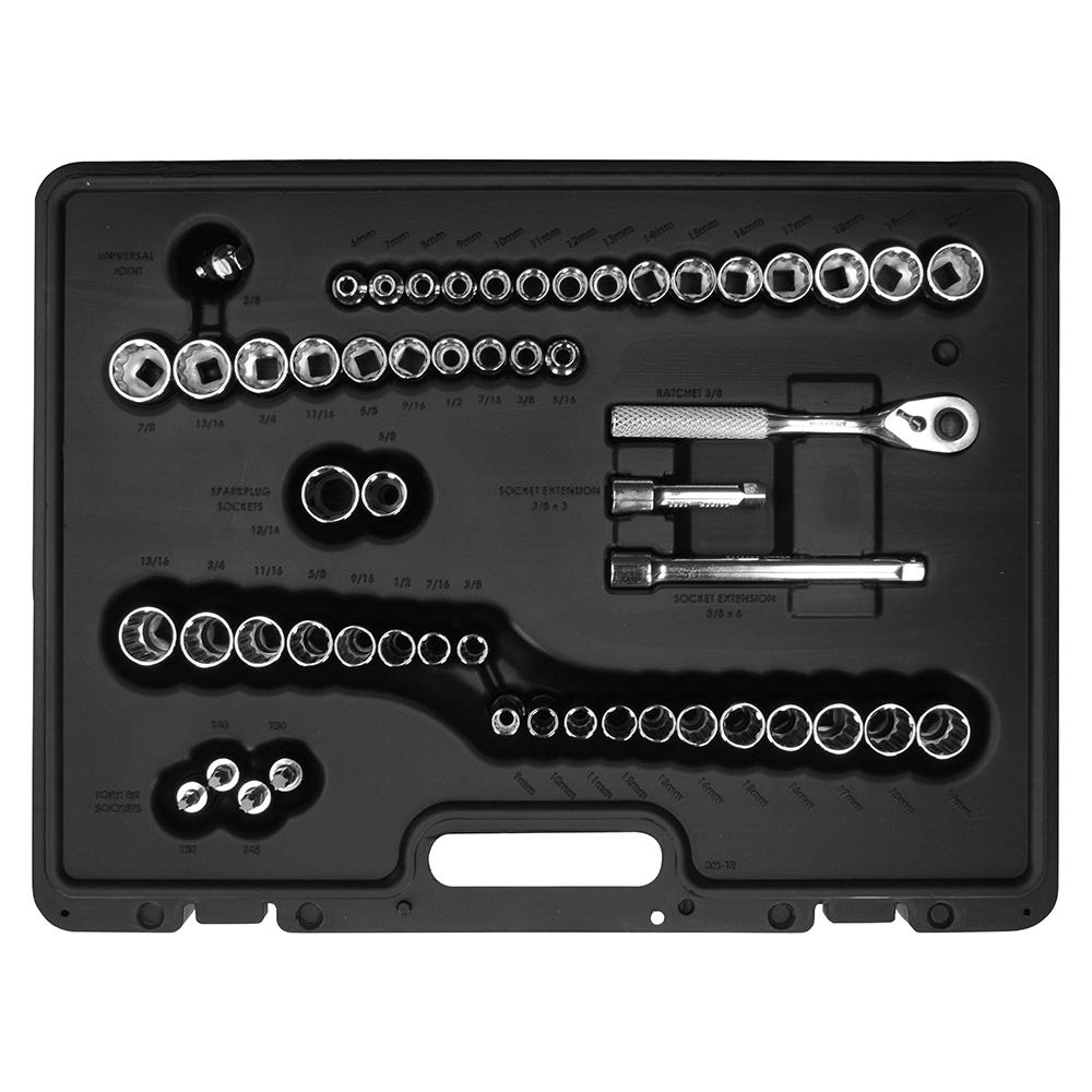 Juego de dados y accesorios cuadro de 3/8" combinado, 54 piezas Urrea 5200PA - imagen 7
