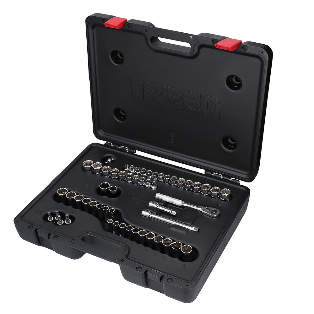 Juego de dados y accesorios cuadro de 3/8" combinado, 54 piezas Urrea 5200PA - imagen 2