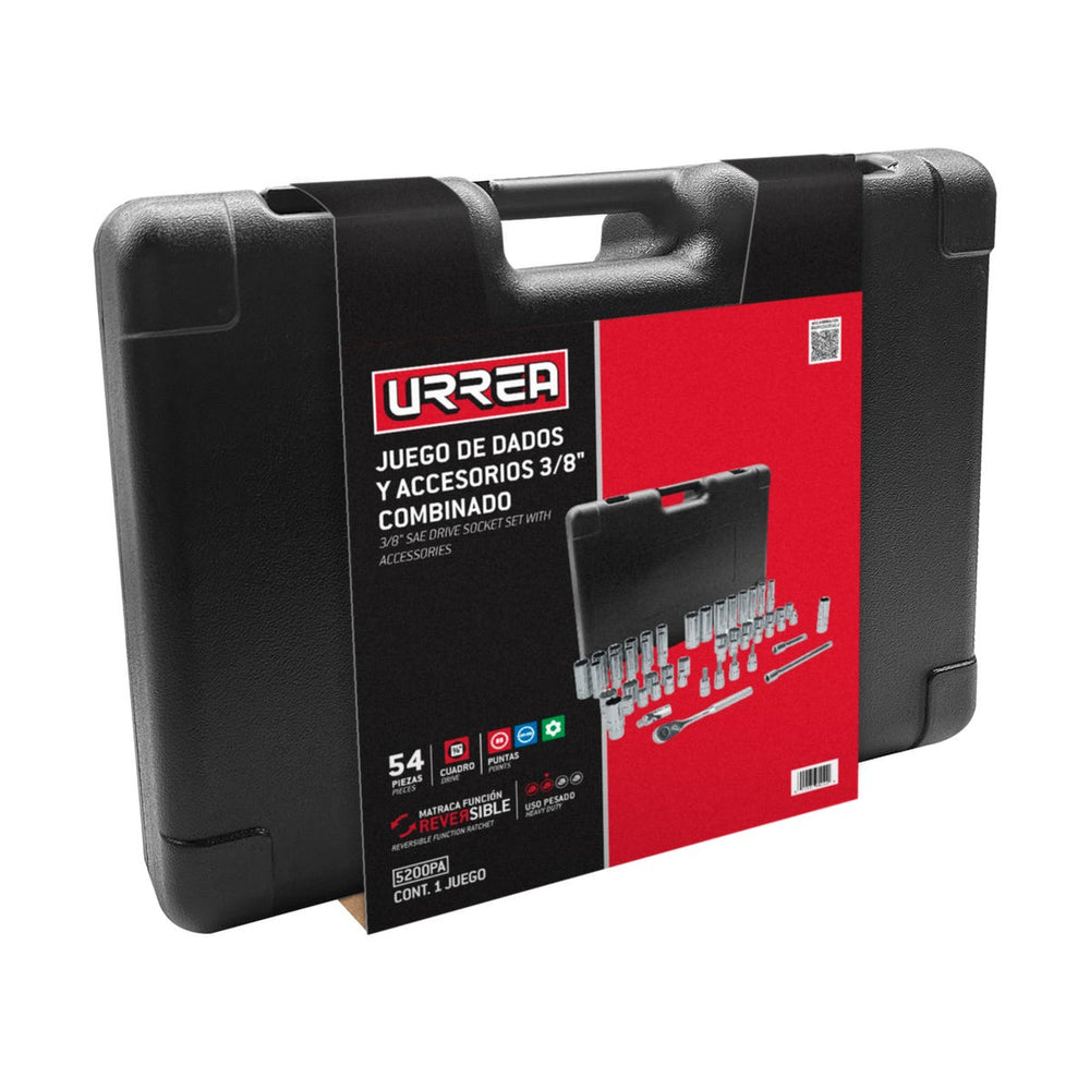 Juego de dados y accesorios cuadro de 3/8" combinado, 54 piezas Urrea 5200PA - imagen 8