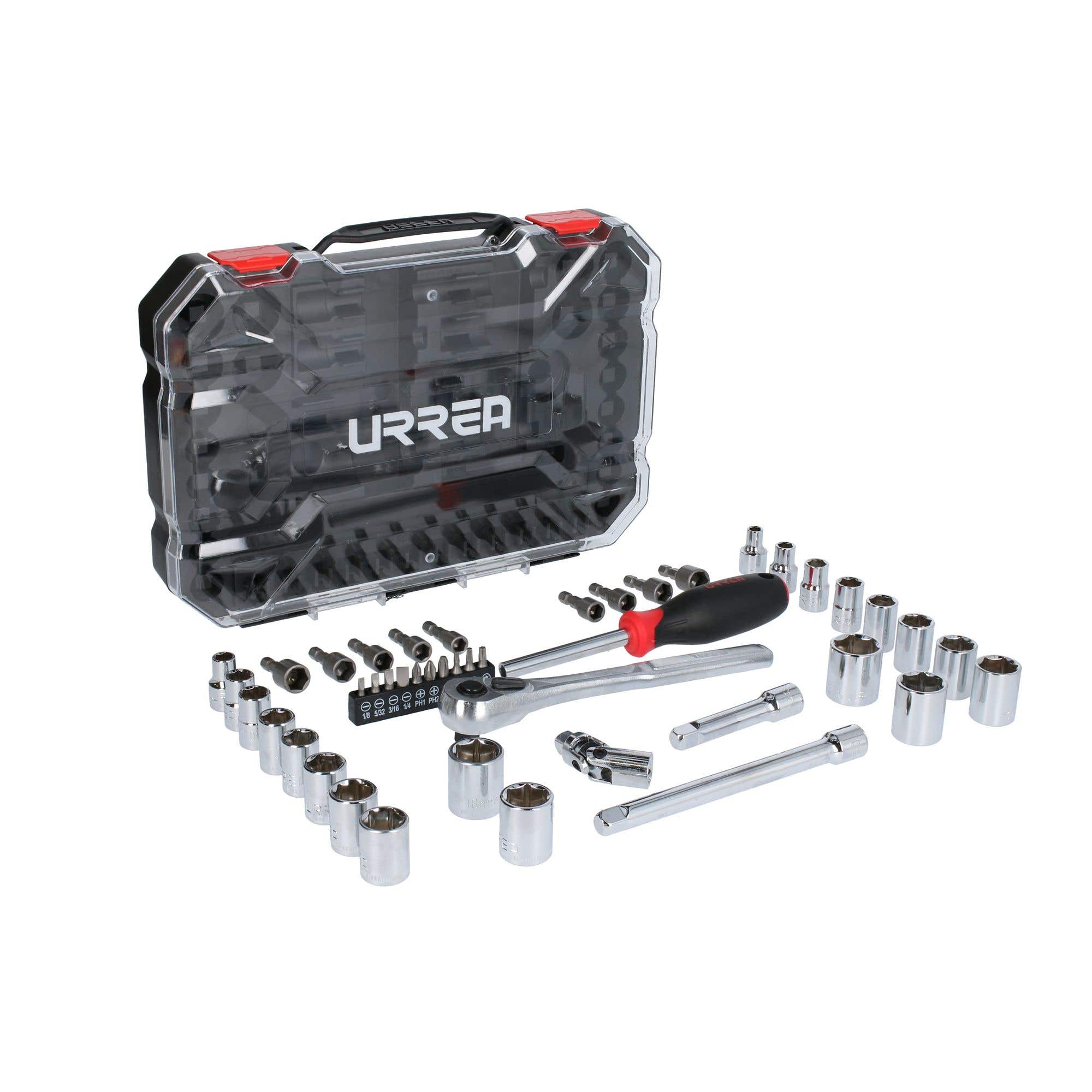 Juego de dados y accesorios cuadro de 3/8" combinado, 47 piezas Urrea 5201CD - imagen 3