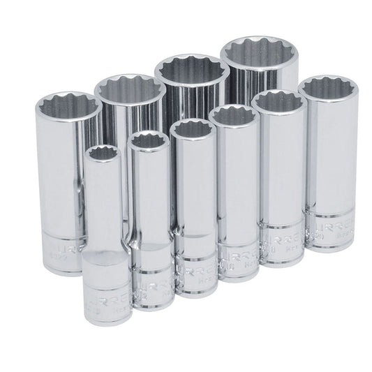 Juego de dados largos cuadro de 3/8", 12 puntas, en pulgadas, 10 piezas Urrea 52107 – imagen 2