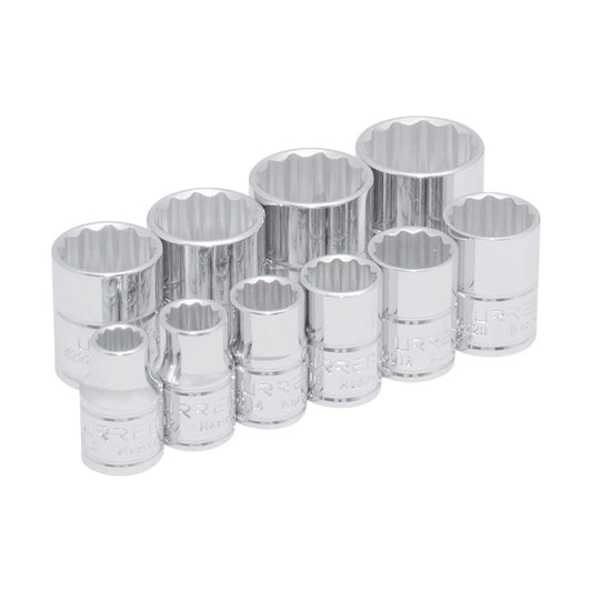 Juego de dados cuadro de 3/8", 12 puntas, en pulgadas, 10 piezas Urrea 52118 – imagen 2