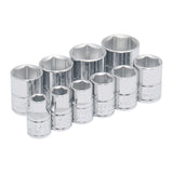 Juego de dados cuadro de 3/8", 6 puntas, en pulgadas, 10 piezas Urrea 52122