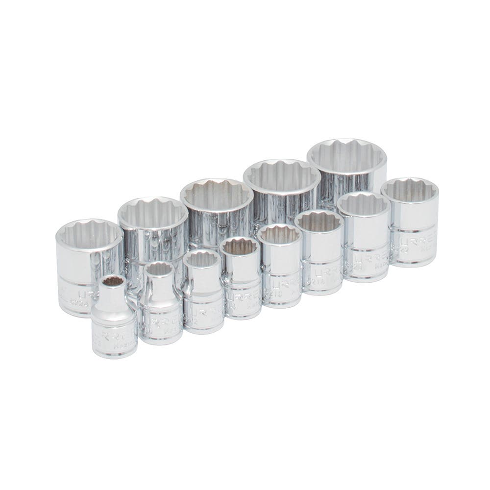 Juego de dados cuadro de 3/8", 12 puntas, en pulgadas, 13 piezas Urrea 52124 - imagen 2