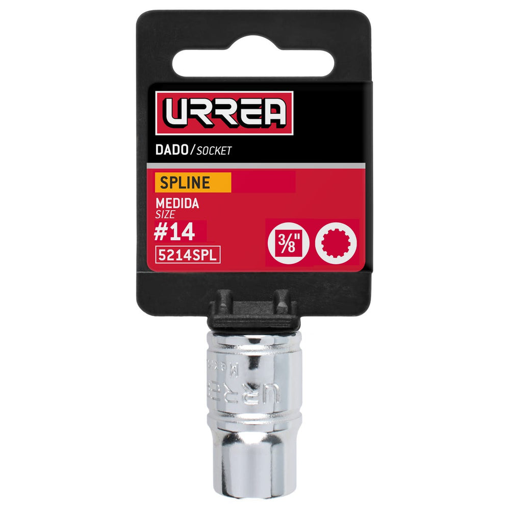 Dado Spline cuadro de 3/8", #14 Urrea 5214SPL - imagen 4