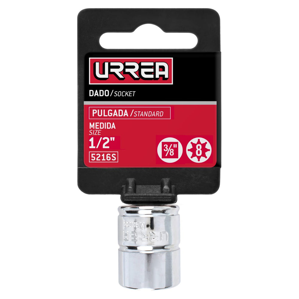 Dado cuadro de 3/8", 8 puntas, en pulgadas, 1/2" Urrea 5216S - imagen 3