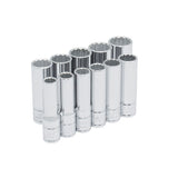 Juego de dados largos cuadro de 3/8", 12 puntas, métricos, 11 piezas Urrea 52209