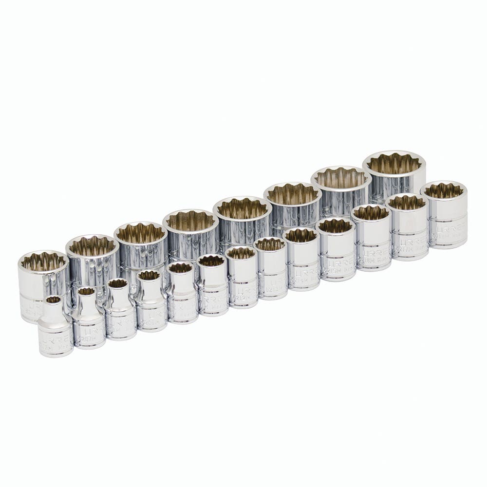 Juego de dados cuadro de 3/8", 12 puntas, métricos, 21 piezas Urrea 52215 - imagen 2