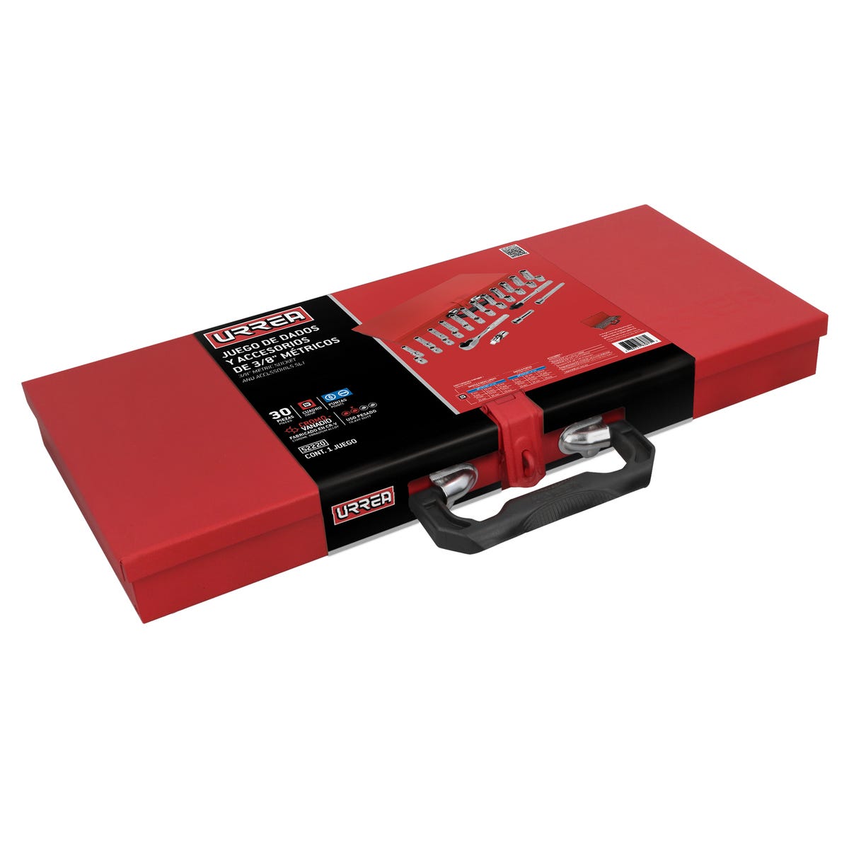 Juego de dados y accesorios cuadro de 3/8" métrico 6 puntas, 30 piezas Urrea 52220 - imagen 3