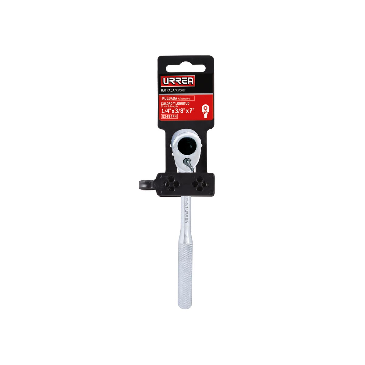 Matraca doble cuadro cabeza tipo pera, para dados cuadro de 1/4" y 3/8" Urrea 524947N - imagen 3