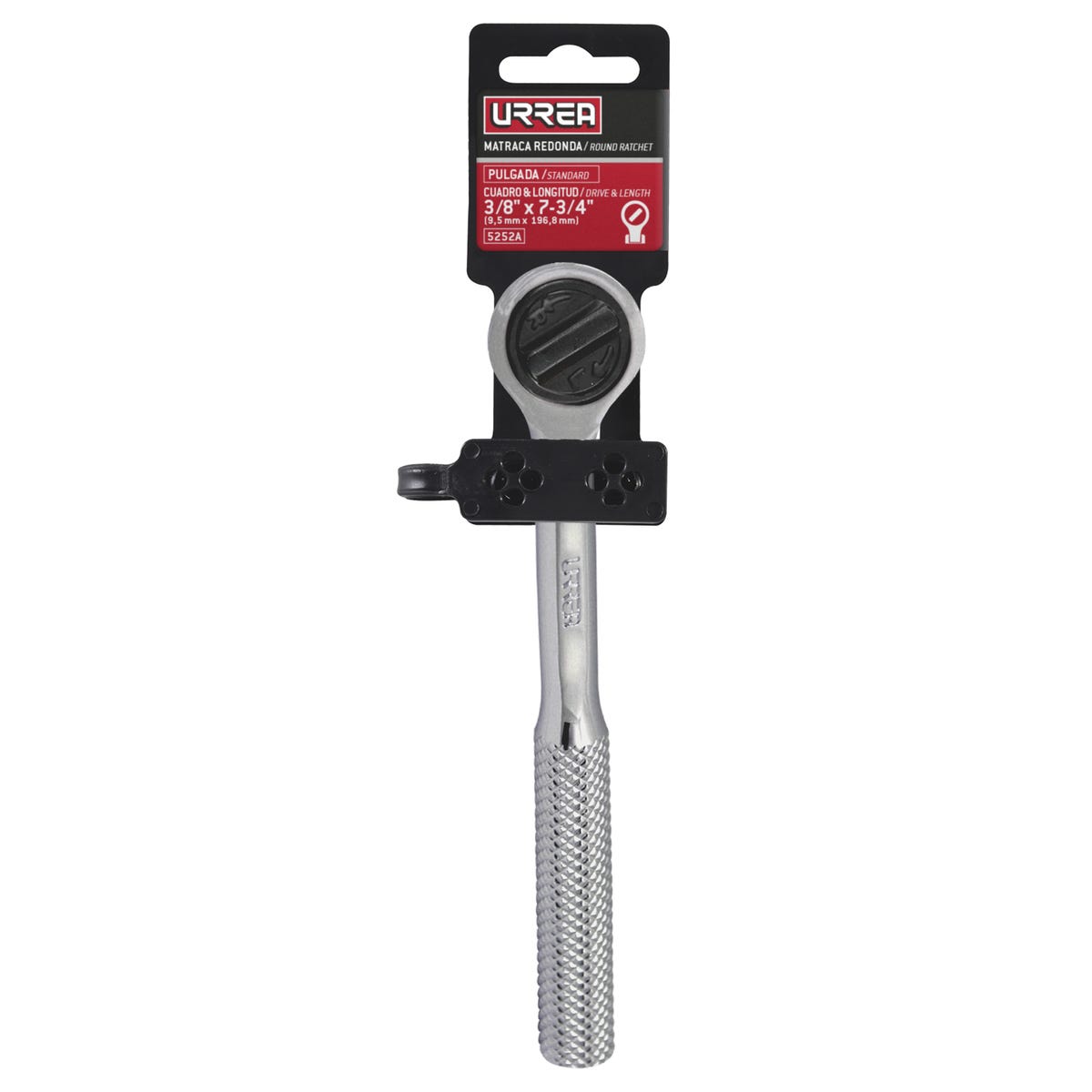 Matraca reversible cabeza redonda, para dado cuadro de 3/8" Urrea 5252A - imagen 3