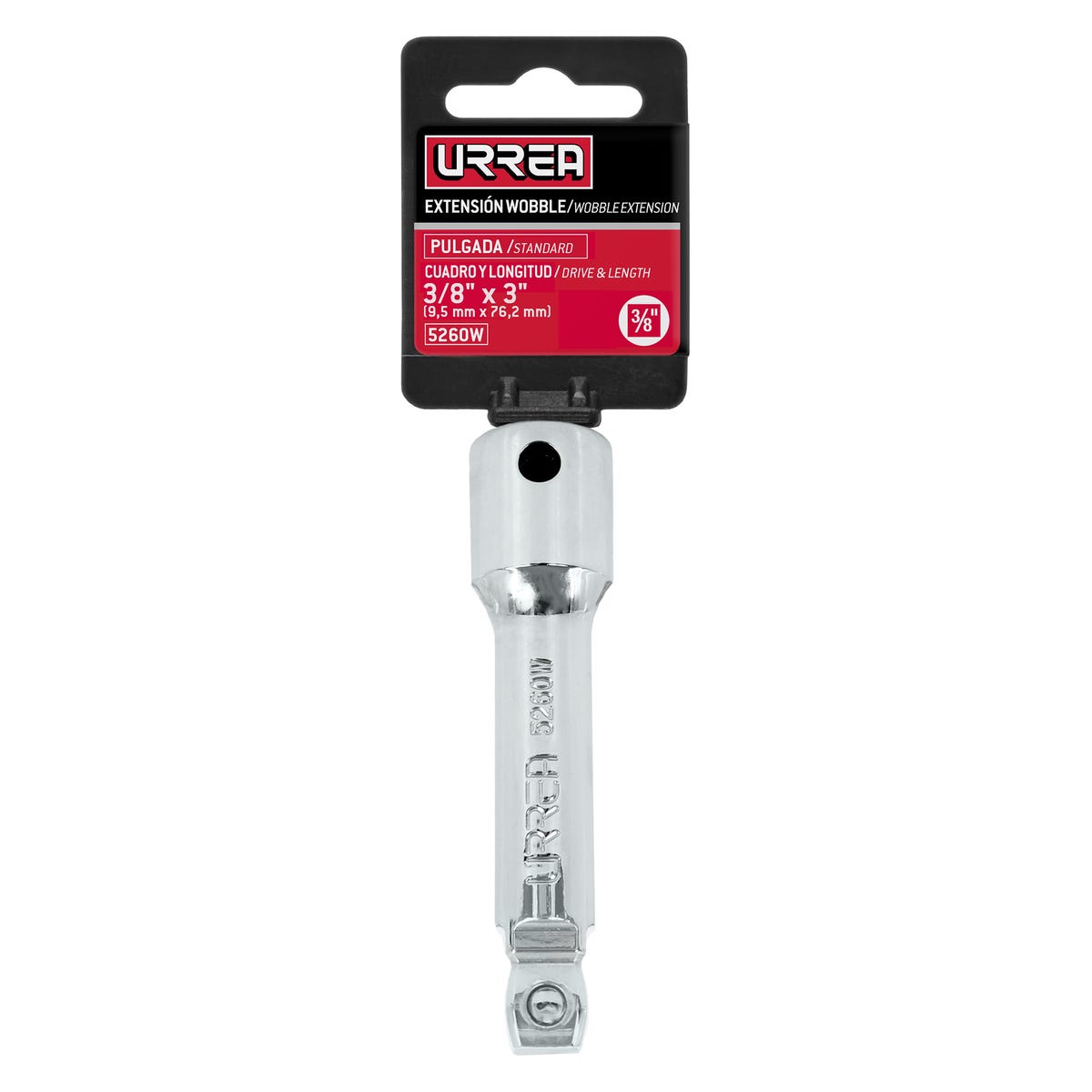 Extensión wobble para dado cuadro de 3/8", 3" Urrea 5260W - imagen 3