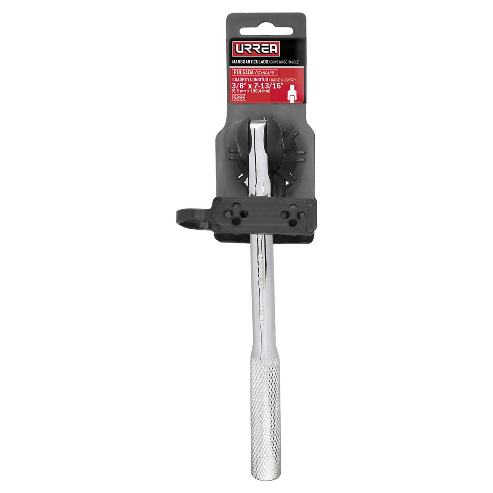 Mango articulado cromado para dado cuadro de 3/8", 7-13/16" Urrea 5265 - imagen 3