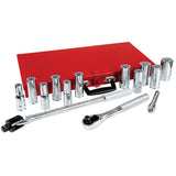 Juego de dados y accesorios cuadro de 1/2" en pulgadas, 15 piezas Urrea 5300A - imagen 2