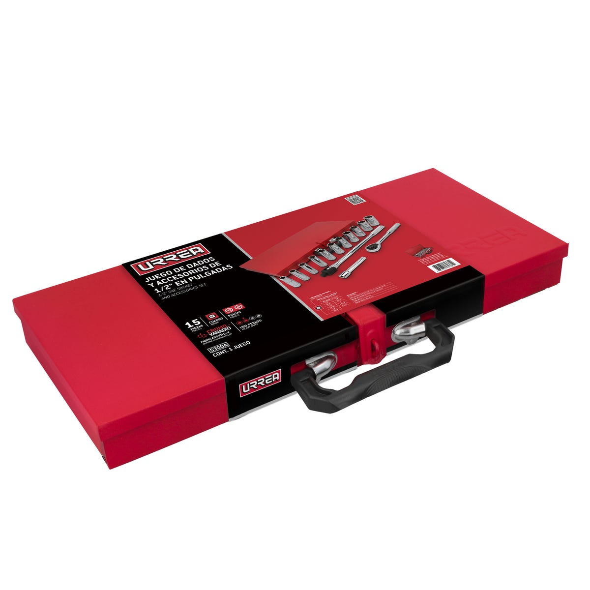 Juego de dados y accesorios cuadro de 1/2" en pulgadas, 15 piezas Urrea 5300A - imagen 3