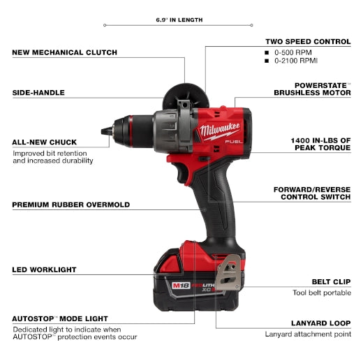Kit de taladro percutor/destornillador M18 FUEL™ de 1/2" Milwaukee 2904-22 - imagen 5