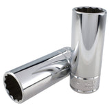 Dado largo cuadro de 1/2", 12 puntas, métrico, 32 mm Urrea 5332M