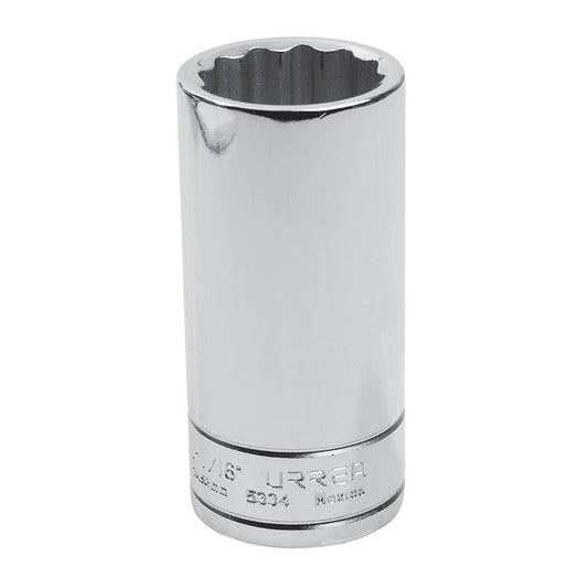 Dado largo cuadro de 1/2", 12 puntas, en pulgadas, 1-1/16" Urrea 5334