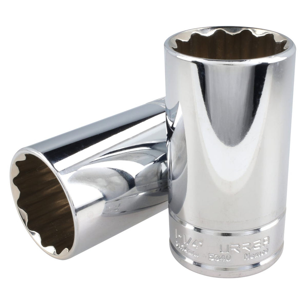 Dado largo cuadro de 1/2", 12 puntas, en pulgadas, 1-1/4" Urrea 5340
