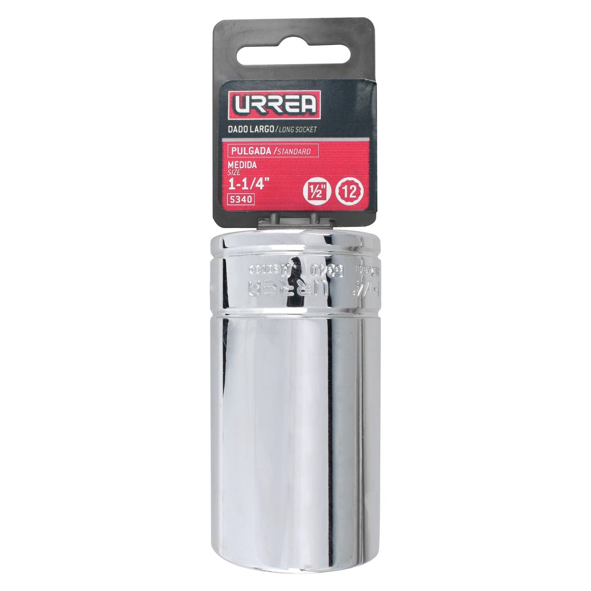 Dado largo cuadro de 1/2", 12 puntas, en pulgadas, 1-1/4" Urrea 5340 – imagen 5