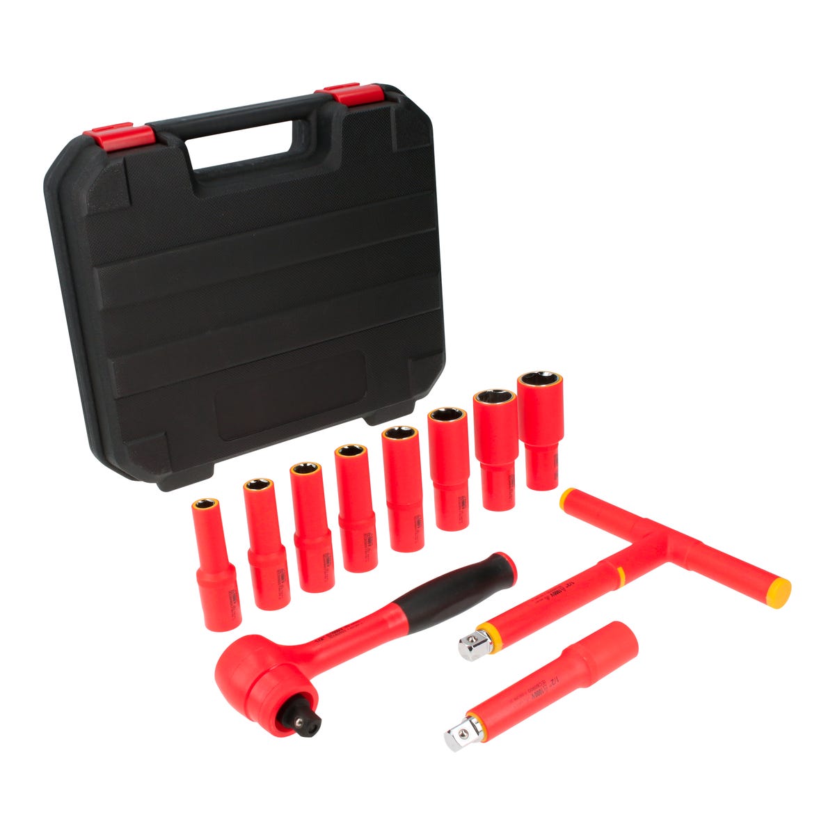 Juego de dados y accesorios cuadro de 1/2" en pulgadas para 1000 V, 11 piezas Urrea 5400VI