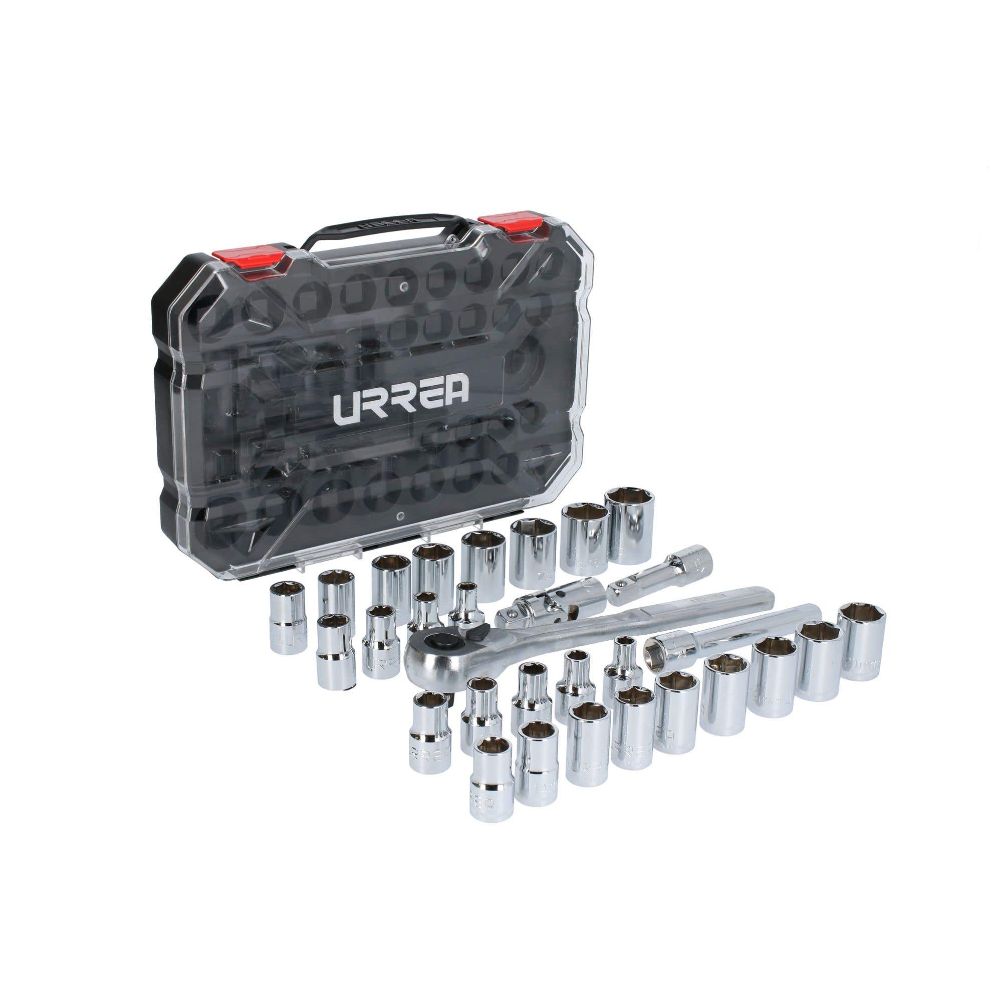 Juego de dados y accesorios cuadro de 1/2" combinado, 30 piezas Urrea 5401CD - imagen 3