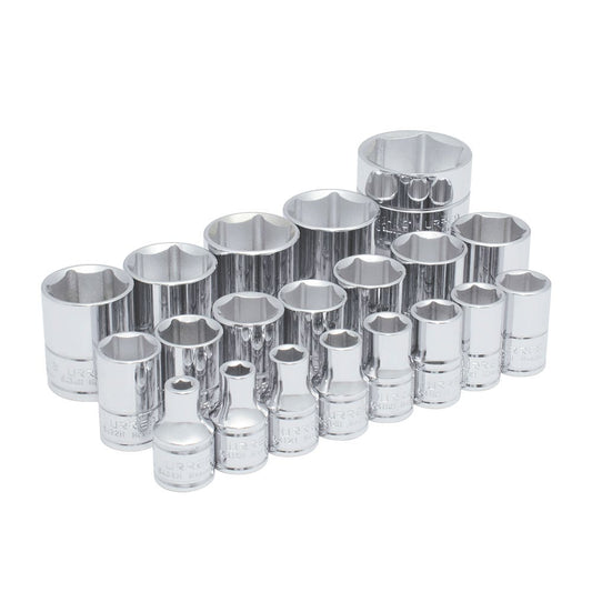 Juego de dados cuadro de 1/2", 6 puntas, en pulgadas, 20 piezas Urrea 54109